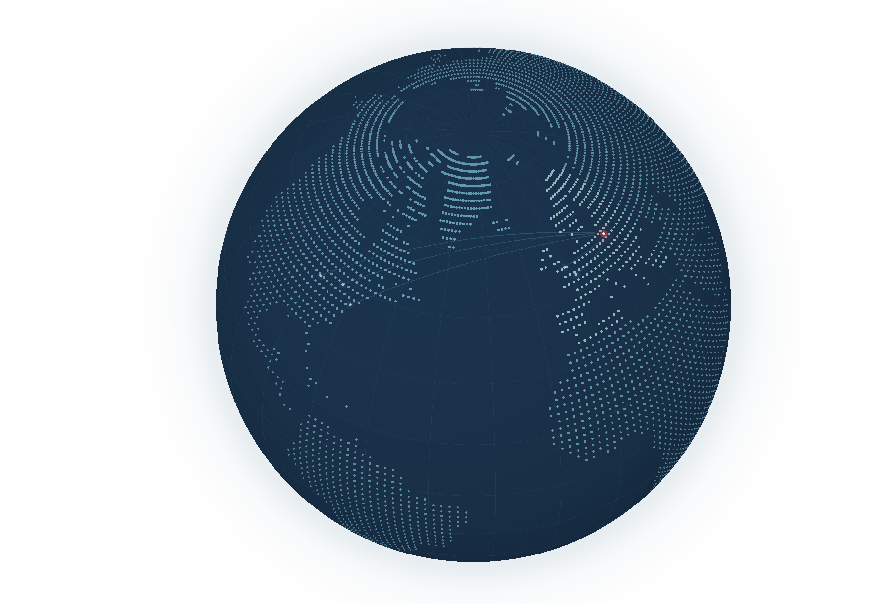 An illustrative globe of Europe and North America